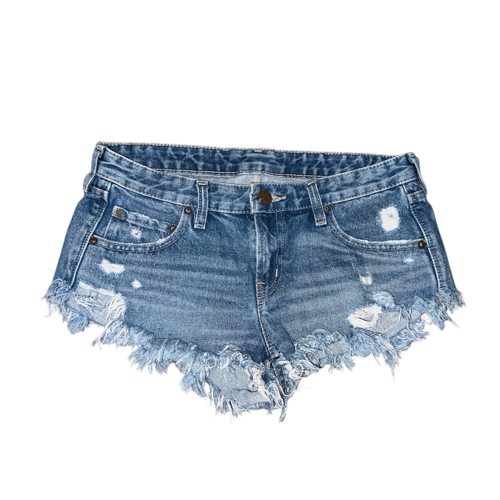 BDG Booty Distressed Blue Denim Shorts
